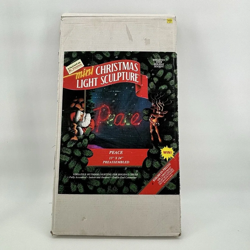 Vintage Mr. Christmas Mini Light‎ Sculpture Peace 1993 13x24 Indoor Outdoor